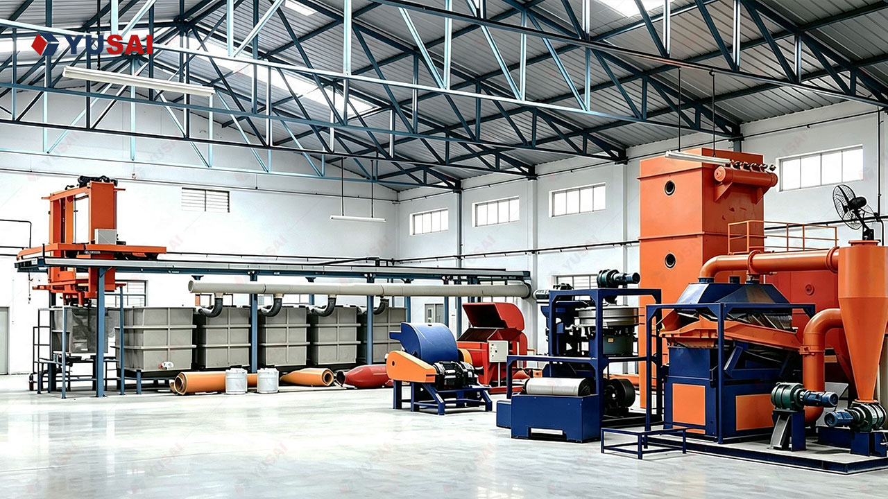 Our Indian customer's electronic waste recycling production line and precious metal recycling equipment. Our Indian customer's electronic waste recycling production line and precious metal recycling equipment.